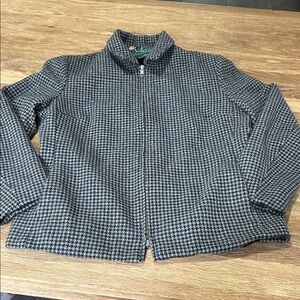 Ralph Lauren Black and White Houndstooth wool Jacket size 14